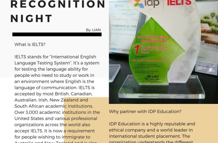 2017 IDP IELTS Alliance Recognition