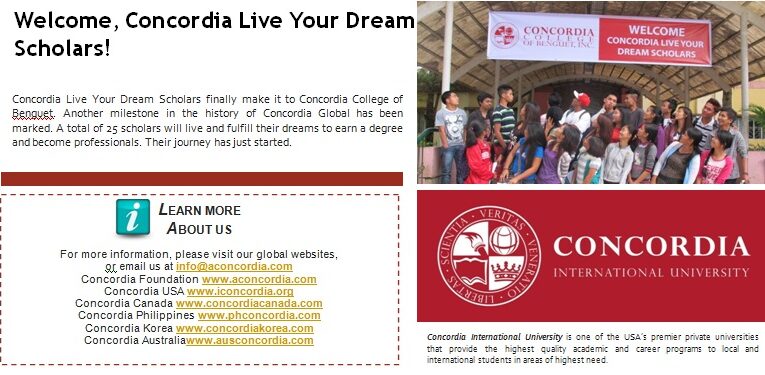 CIC Newsletter Volume 23 – Welcome, Concordia Live Your Dream Scholars!