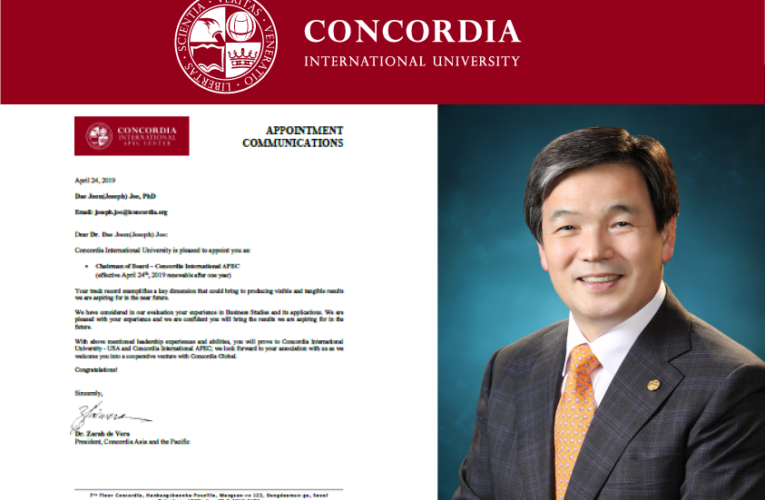 Concordia International APEC Center Korea appoints new chairman of the board.