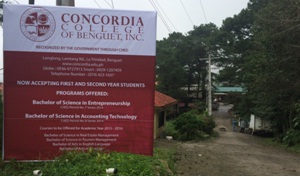 Concordia College of Benguet Applies for 4 New Degree Programs