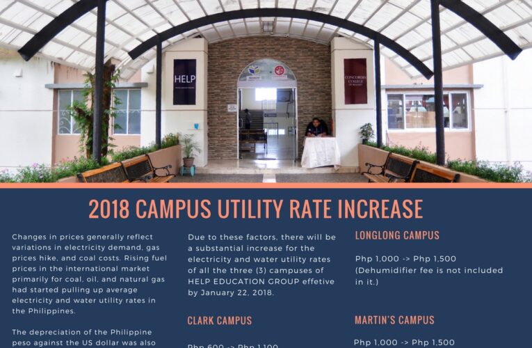 2018 Campus Utility Rate Increase